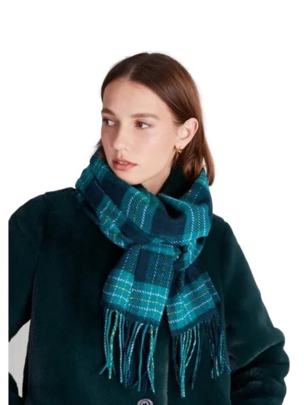 Kate Spade New York Scarf Greenhouse Plaid Pine Grove NWT